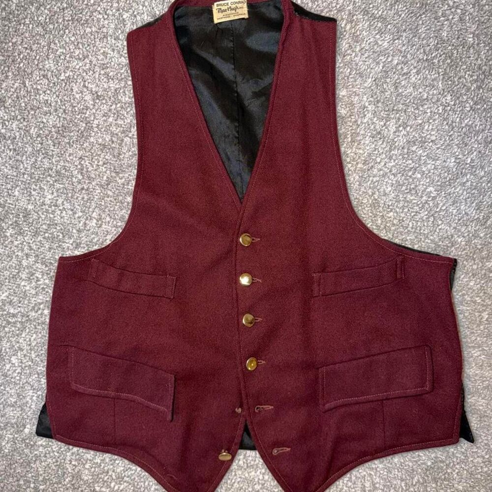 Unbranded Men's Burgundy and Red Vest